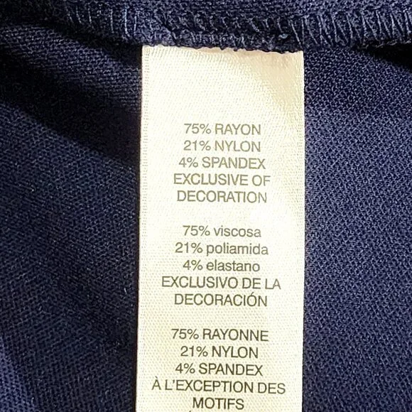 Chico's Navy Blue Blazer Jacket Gold Buttons Stitching Hook Front - Picture 5 of 6